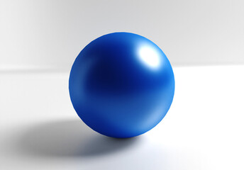 Blue ball on white background. Blue sphere isolated.