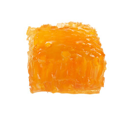 Natural honeycomb with tasty honey isolated on white