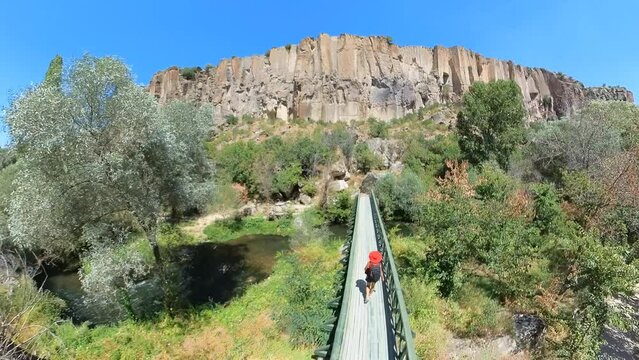 In Ihlara Valley, visitors encounter serene and verdant oasis, with trees, gardens, and flowing waters providing respite from the arid surroundings. The valley is home to nearly 80 rock-cut churches