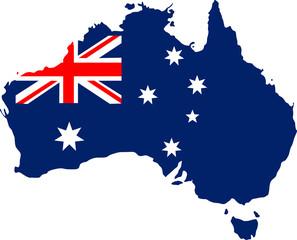 Obraz na płótnie Canvas Australia Flag In Map