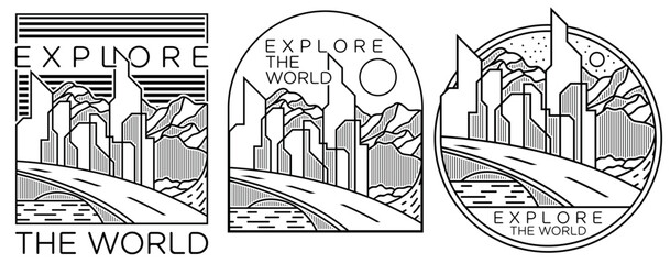  EXPLORE THE WORLD_City line art