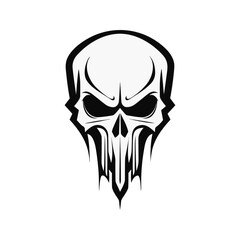 Abstract minimalist skull vector. Suitable for horror, rock, and hardcore graphic design.