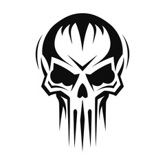 Abstract minimalist skull vector. Suitable for horror, rock, and hardcore graphic design.