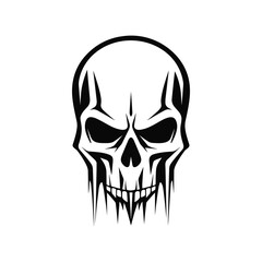 Abstract minimalist skull vector. Suitable for horror, rock, and hardcore graphic design.