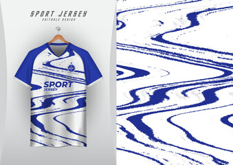 Backgrounds for sports jersey, soccer jerseys, running jerseys, racing jerseys, zigzag wave pattern, blue and white