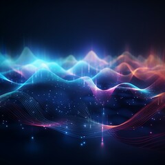 flowing data waves technology background wallpaper