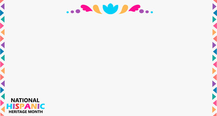 Illustration Vector for Hispanic heritage month. copy space area with Papel Picado pattern, perforated paper on white background perfect for social media.