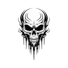 Abstract minimalist skull vector. Suitable for horror, rock, and hardcore graphic design.