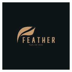 Feather logo, feather pen logo, law firm feather logo vector simple design