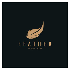 Feather logo, feather pen logo, law firm feather logo vector simple design