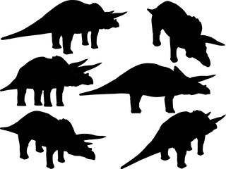 Vector sketch illustration of ancient creatures, prehistoric dinosaur animals