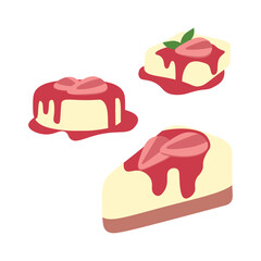 Strawberry Cheesecake Slice with Jam on Top