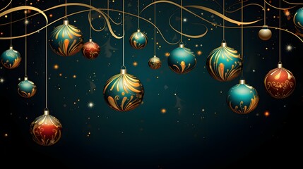 christmas background with christmas ornament decorations