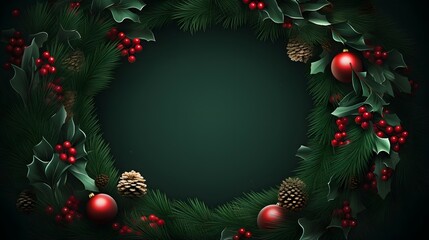 Fototapeta na wymiar christmas background with christmas wreath