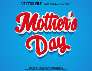 Mothers day 3D editable text effect