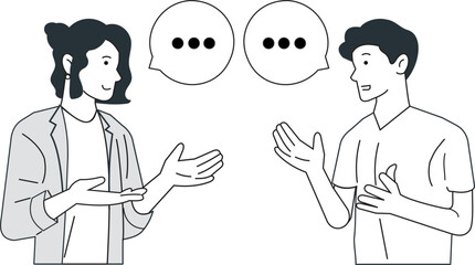 business woman talking to man