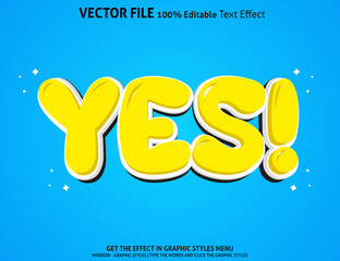 Yes 3D editable text effect