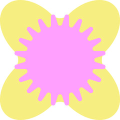 Pink & Yellow Simple Geometric Flower Element