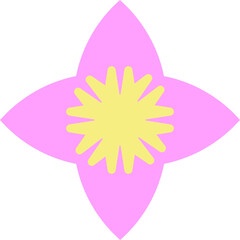Pink & Yellow Simple Geometric Flower Element