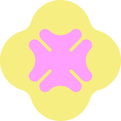 Pink & Yellow Simple Geometric Flower Element