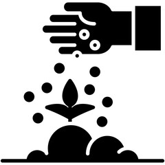 Plant Fertilizer Icon. Organic Soil Fertilizing Symbol Stock Illustration. Vector Solid Icons For UI Web Design And Presentation