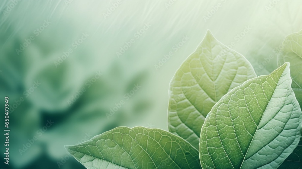 Aufkleber Generative AI : Green leaf background close up view. Nature foliage abstract of leave texture for showing concept of green business and ecology for organic greenery and natural product background