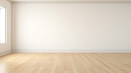 Empty room with white walls and wooden floor