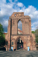 Fototapeta na wymiar Berlin, Germany: April 19, 2022: Ruins cloister church franziskaner Klosterkirche second war