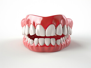 Obraz premium 3d tooth with gums for dentist model isolated on white background created with Generative AI Technology