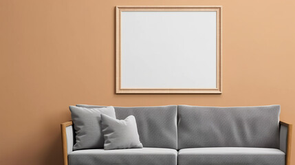 Contemporary Elegance Mockup Poster Frame in Minimalist Modern Interior