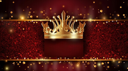 Celebrate in Opulence VIP Party Invitation with Gold Crown and Sequins