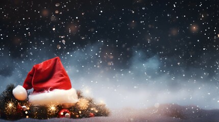 christmas background with santa hat