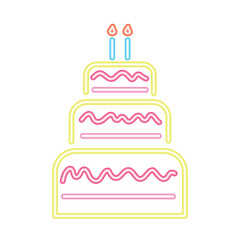 birthday party neon cake design