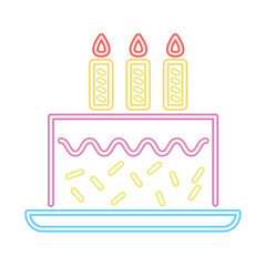 party birthday cake neon