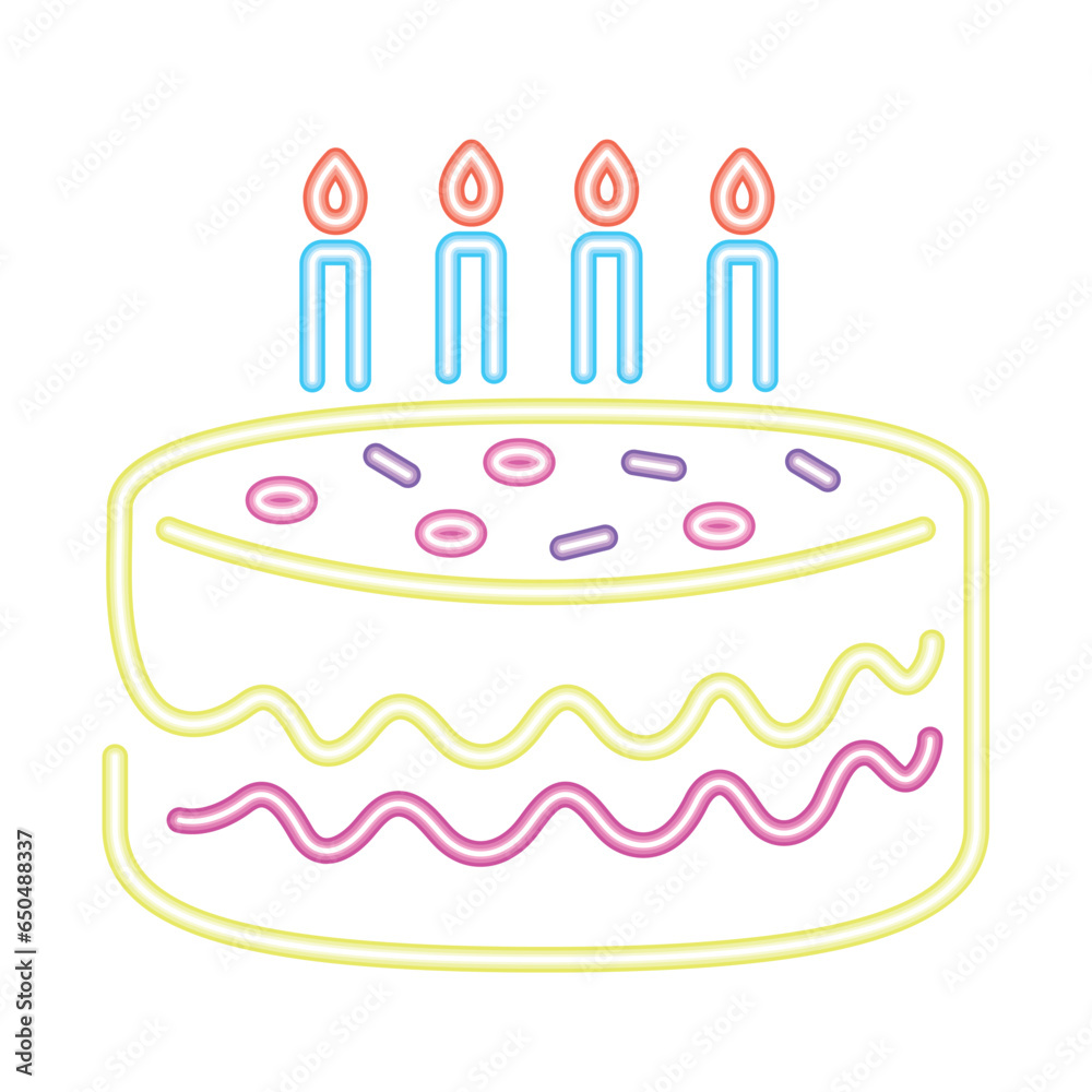 Canvas Prints neon cake birthday party design