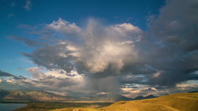 Time lapse of moisture dropping from clouds over Utah Valley from West Mountain.