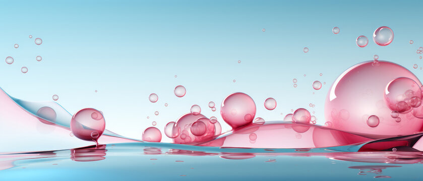 Digital abstract bubble colorful background. Futuristic technology style.