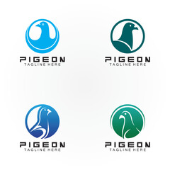 Pigeon bird logo vector icon illustration design template