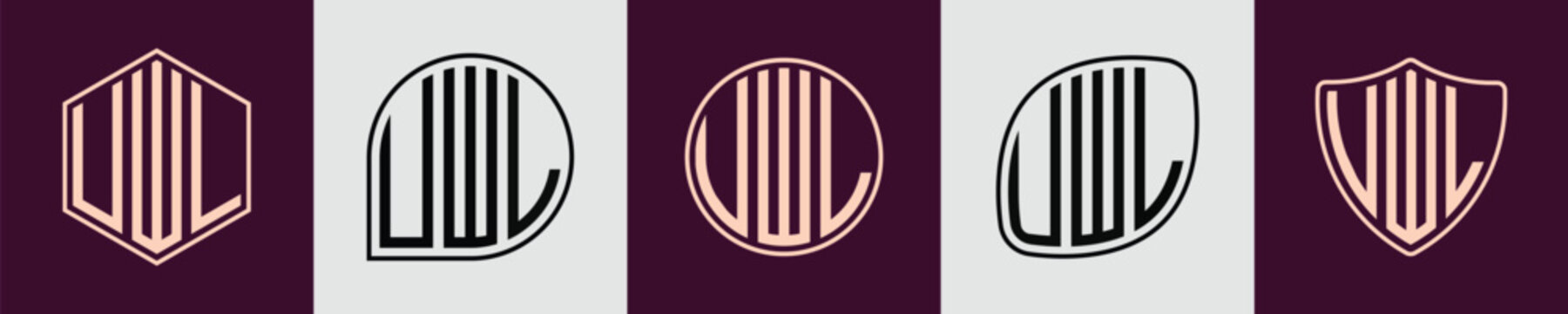 Creative simple Initial Monogram UWL Logo Designs.