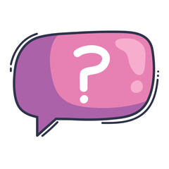 speech bubble with interrogation sign message