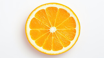 Orange fruit slices look fresh and appetizing with vitamin C on a white background created with Generative AI Technology