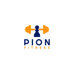 Pion Barbell Fitness Logo Design
