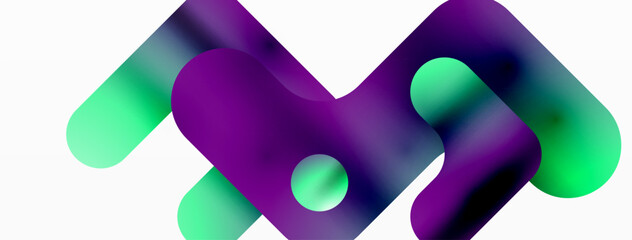 Gradient Geometry. Minimalist Fusion of Lines and Circles, Crafting Serene, Captivating Abstract Background