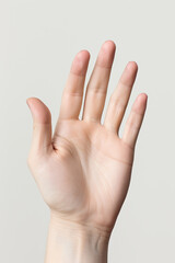 woman fingers palm of hand isolated on white background created with Generative AI Technology
