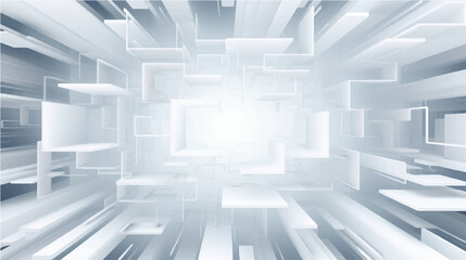 Abstract white square shape with futuristic concept, vector background