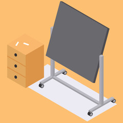 chalk board  isometric vector illustration 3Dvector pro illustration