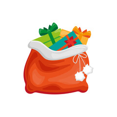 A New Year's bag with gifts. New Year. Vector illustration