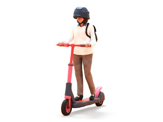 電動スクーターに乗る女性