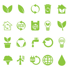 The eco icon element for environment or ecologically concept
