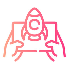 start up Line Gradient Icon